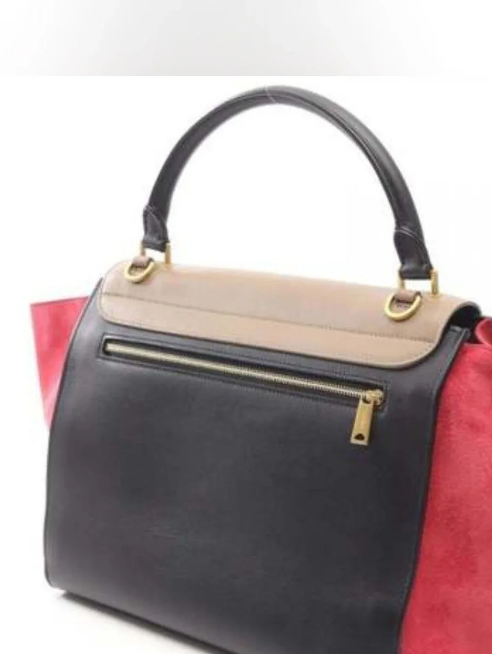 Celine Trapeze Bag Tricolor in Taupe, Black & Rose